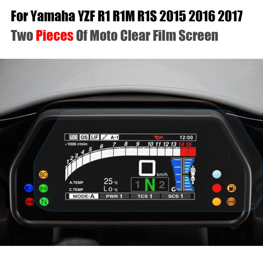 Dashboard Screen Protector Film Compatible with Yamaha YZF-R1 R1M R1S MT-10 SP Tracer 900 GT Clear 2PCS - Image 2