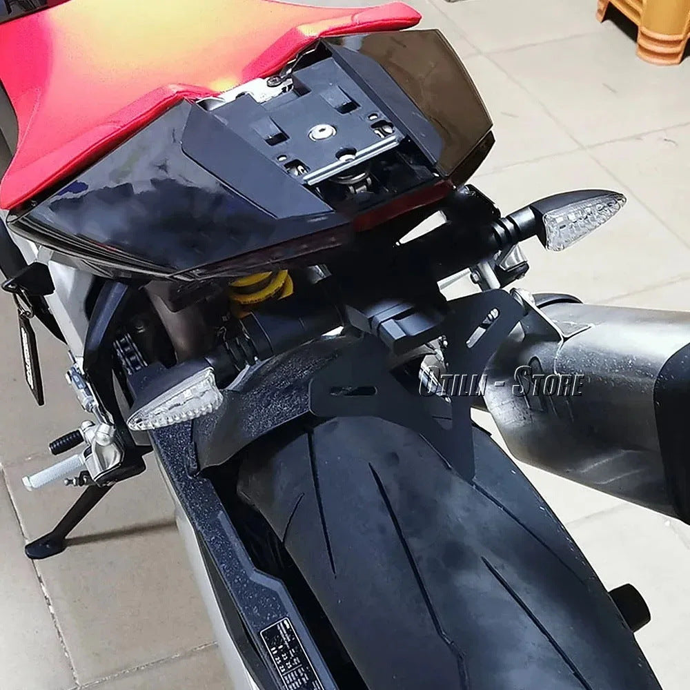 Short Tail License Plate Holder with LED Light Compatible with Aprilia RS660/Tuono660/RSV4 - Image 2
