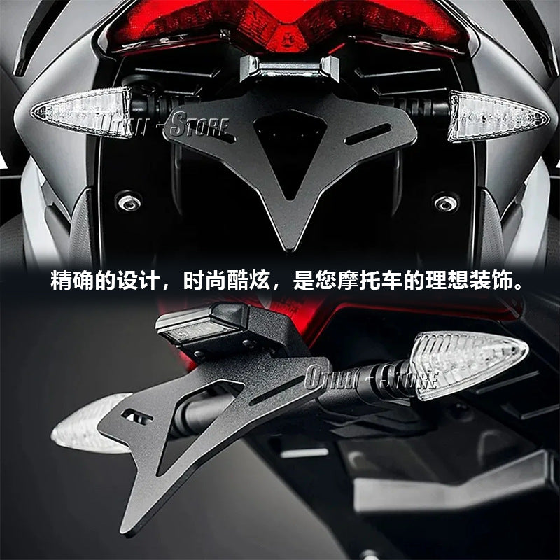 Short Tail License Plate Holder with LED Light Compatible with Aprilia RS660/Tuono660/RSV4 - Image 3