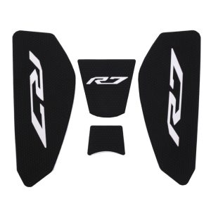 Fuel Tank Side Knee Grip Pads Compatible with Yamaha YZF-R7 2021-2022 Black Rubber Anti-Slip Tank Protector 4PCS
